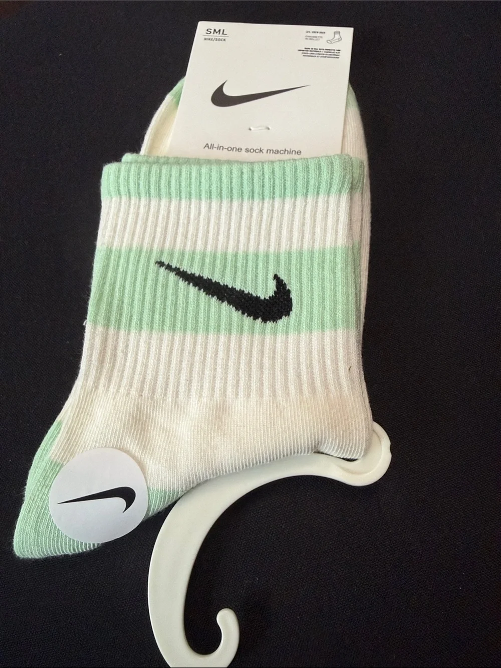 Nike Crew Socks in Mint Green & White - 1 Pair